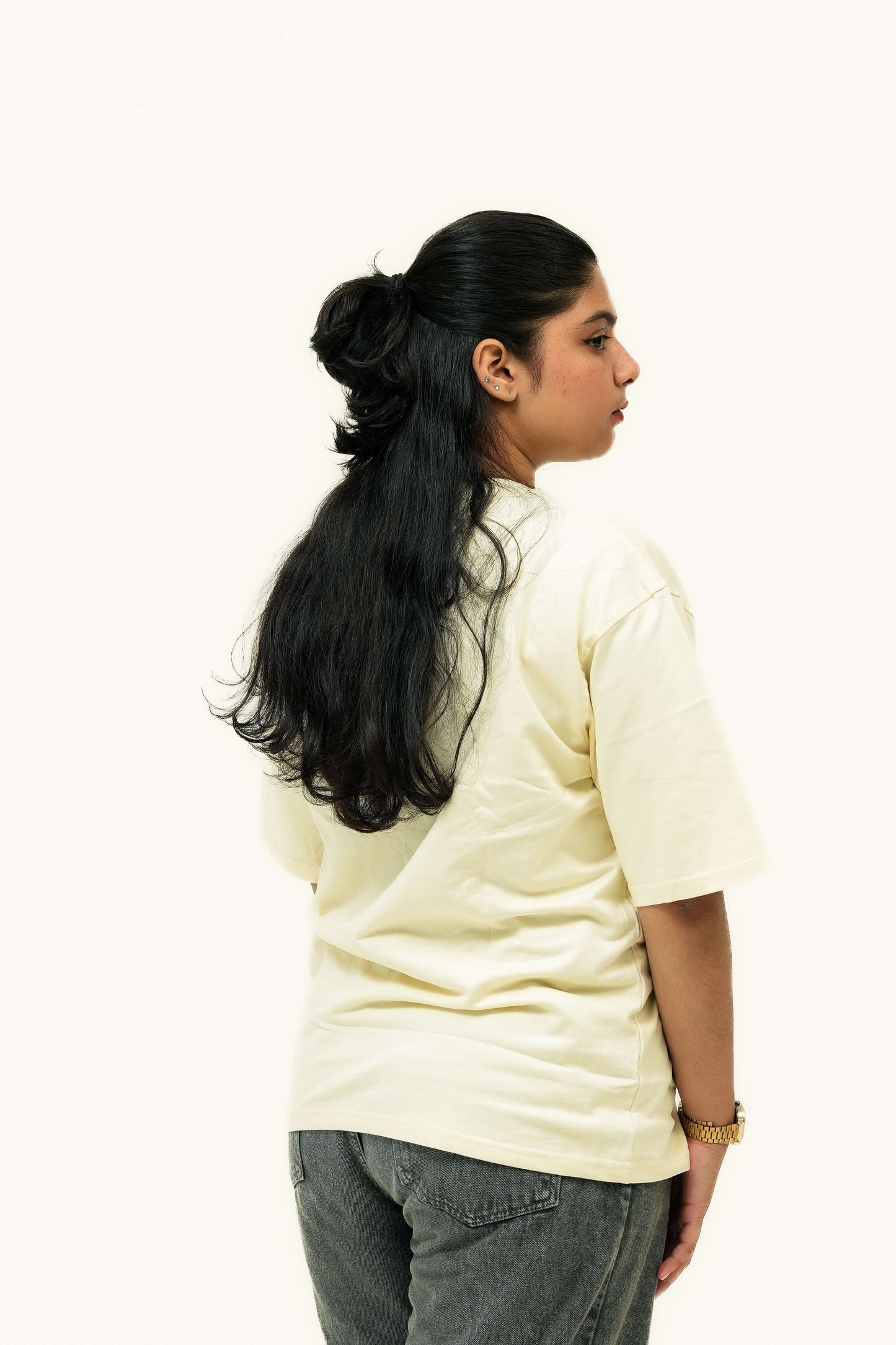 SoftGlow Minimal Off-White Oversized T-Shirt